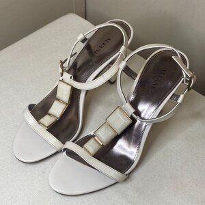 ALFANI White Patent Leather with Gem Accent High Heel Sandals